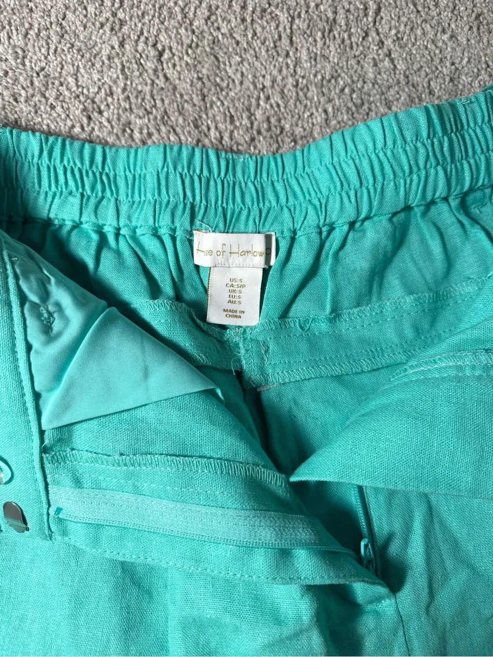 House of Harlow Green Linen Blend Matching Set